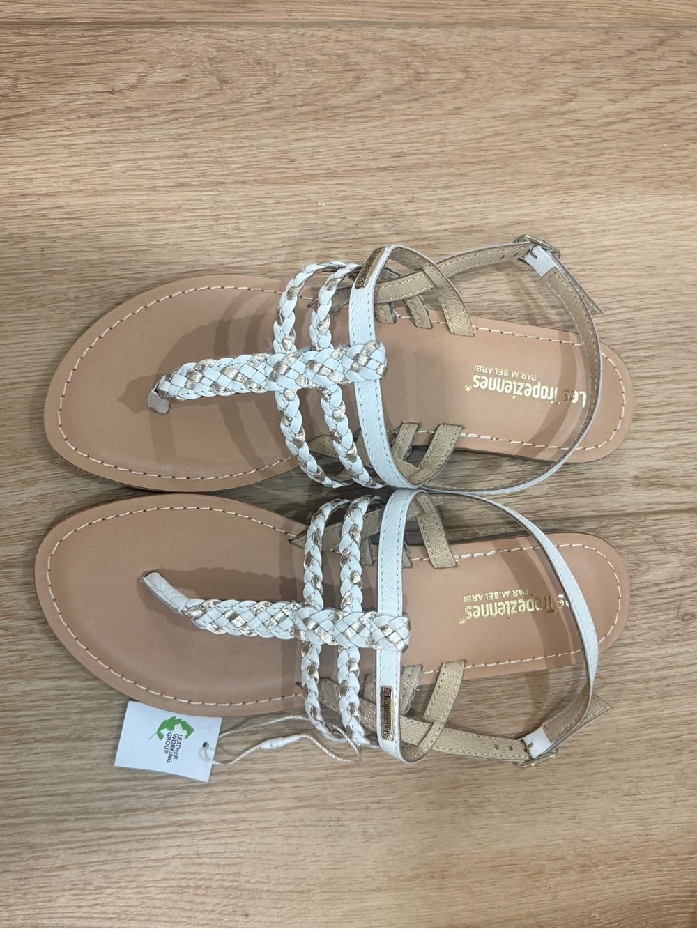 Les Tropeziennes La Redoute White Braided Toe-Ring Sandals. Never worn